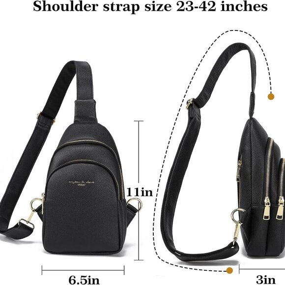 INICAT Small Sling Bag Crossbody Vegan Leather Fanny Packs for Women Fashionable - Picture 5 of 8